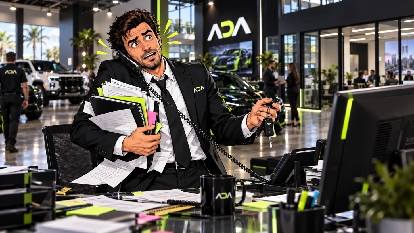 The GM juggling dealership demands in a busy showroom